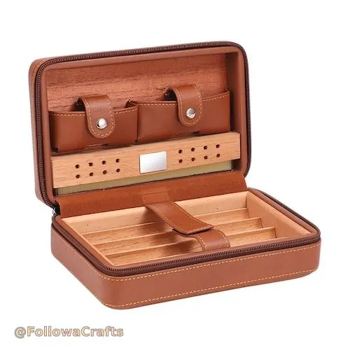 PU Logotip personalitzat de la caixa de cigars de viatge de pell