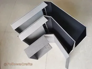 Ringbuchbox mit Stoffbezug und offener Leinenstruktur