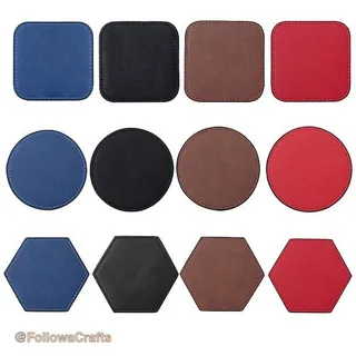 Hexagon PU Lederuntersetzer-Set mit Halter