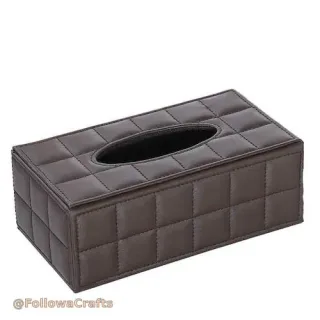 PU Lieder Tissue Box Cover op Schreifweis