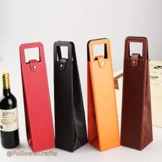 Bossa tote de pell de vi amb una sola ampolla