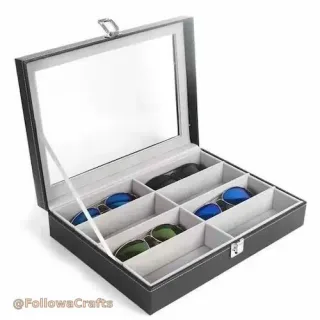 Multi-Slot Lieder Sonnebrëll Organisator mat Glas Deckel