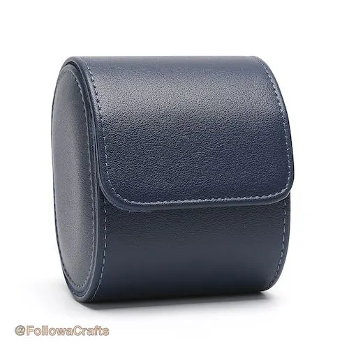 Pu Leather Watch Box 1 Slot Navy Blue