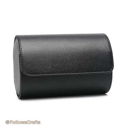 Pu Leather Watch Box 2 Slot Black