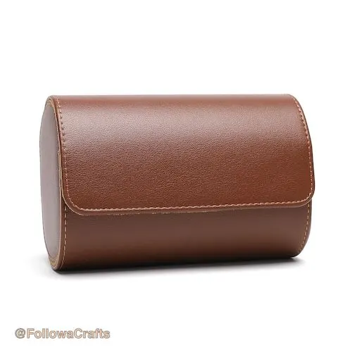Pu Leather Watch Box 2 Slot Brown