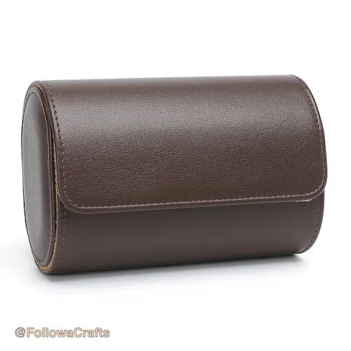Pu Leather Watch Box 2 Slot Dark Brown