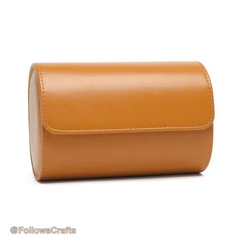 Pu Leather Watch Box 2 Slot Tan