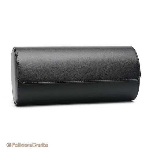 Pu Leather Watch Box 3 Slot Black