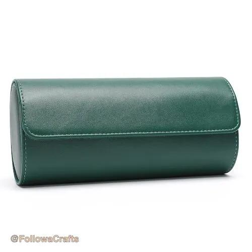 Pu Leather Watch Box 3 Slot Green