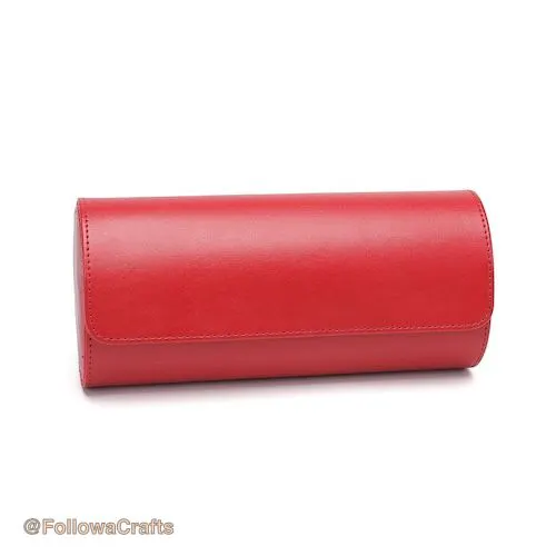 Pu Leather Watch Box 3 Slot Red