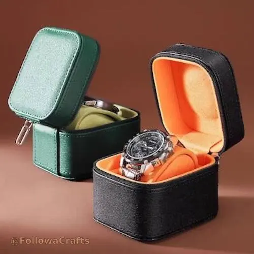 Pu Zipper Single Watch Case 4