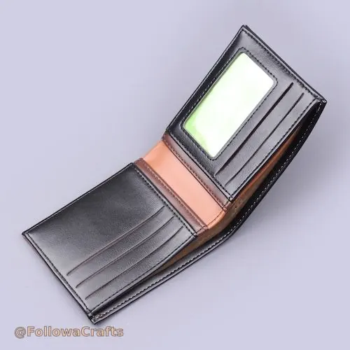 RFID Bloqueig PU Cartera plegable de pell