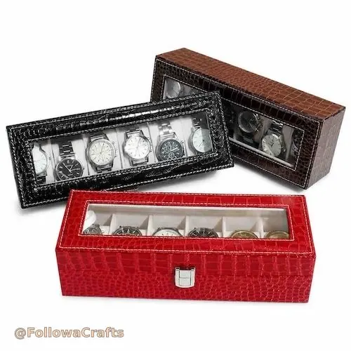 PU Lieder Auer Display Case mat Glas Top Grousshandel
